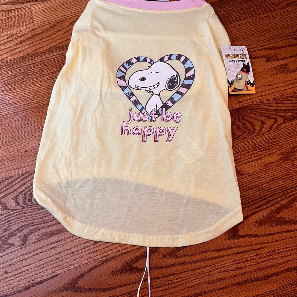 Peanuts Yellow and Pink Snoopy Dog Apparel. Sz L